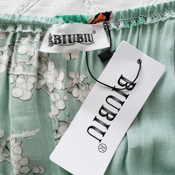 NEW- BIUBIU Off Shoulder Floral Romper Maxi dress - Picture 10 of 11